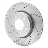 R1 05-07 Land Rover LR3 Front Left Drilled & Slotted Silver Brake Rotor