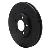 R1 00-06 Ford Thunderbird Front Left Drilled & Slotted Black Brake Rotor