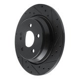 R1 07-13 Mercedes-Benz S550 Rear Right Drilled & Slotted Black Brake Rotor