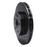 R1 03-09 Mercedes-Benz E350 Front Right Drilled & Slotted Black Brake Rotor