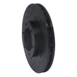 R1 87-88 Toyota Pickup Front Left Drilled & Slotted Black Brake Rotor