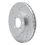 R1 93-07 Ford Thunderbird Front Left Drilled & Slotted Silver Brake Rotor