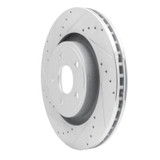 R1 06-10 Jeep Grand Cherokee Front Left Drilled & Slotted Silver Brake Rotor