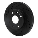 R1 94-02 Ford ASPIRE Front Left Drilled & Slotted Black Brake Rotor