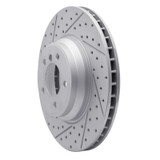 R1 07-15 BMW 335D Front Left Drilled & Slotted Geo-Carbon Rotor