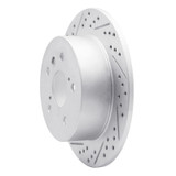 R1 07-12 Lexus Es350 Rear Left Drilled & Slotted Geo-Carbon Rotor