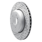 R1 04-10 BMW 645Ci Rear Left Drilled & Slotted Geo-Carbon Rotor