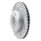 R1 04-10 BMW 645Ci Front Left Drilled & Slotted Geo-Carbon Rotor