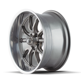 Ridler 650 20x8.5 / 5x120.65 BP / 0mm Offset / 83.82mm Hub Gloss Grey Polished Wheel