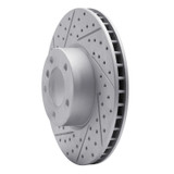 R1 00-03 BMW 530I Front Left Drilled & Slotted Geo-Carbon Rotor