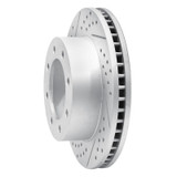 R1 05-12 Ford F-350 Super Duty 2WD Front Left Drilled & Slotted Geo-Carbon Rotor