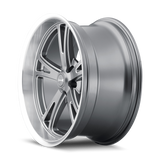 Ridler 606 18x9.5 / 5x127 BP / 0mm Offset / 83.82mm Hub Gloss Grey Machined Wheel