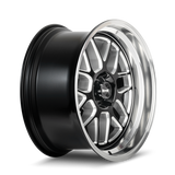 Ridler 611 20x10 / 5x120.65 BP / 0mm Offset / 83.82mm Hub Gls Blk Mill w/ Diamond Cut Lip Wheel