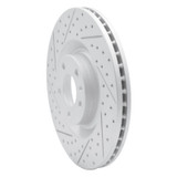 R1 04-09 Audi S4 Front Left Drilled & Slotted Geo-Carbon Rotor