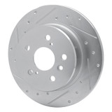 R1 00-04 Toyota Avalon Rear Left Drilled & Slotted Silver Brake Rotor