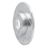 R1 15-25 Alfa Romeo Tonale Rear Left Drilled & Slotted Silver Brake Rotor