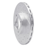 R1 86-89 Toyota Van Wagon Front Left Drilled & Slotted Silver Brake Rotor