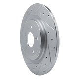R1 20-25 Ford Explorer Rear Left Drilled & Slotted Silver Brake Rotor