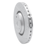 R1 08-11 Audi TT Quattro Front Right Drilled & Slotted Silver Brake Rotor