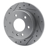 R1 06-18 Dodge Sprinter 3500 Rear Left Drilled & Slotted Silver Brake Rotor