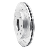 R1 09-09 Ford F-150 4WD Front Right Drilled & Slotted Silver Brake Rotor