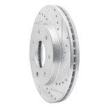 R1 04-08 Ford F-150 4WD Front Right Drilled & Slotted Silver Brake Rotor