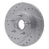 R1 83-92 Ford BRONCO II Front Left Drilled & Slotted Silver Brake Rotor