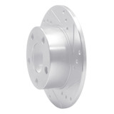 R1 80-91 Audi 5000S Rear Right Drilled & Slotted Silver Brake Rotor