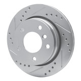 R1 96-05 BMW 323CI Rear Left Drilled & Slotted Silver Brake Rotor