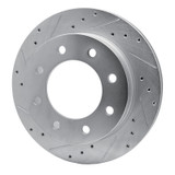 R1 03-05 Chevrolet Silverado 1500 Rear Left Drilled & Slotted Silver Brake Rotor