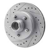 R1 93-95 Chevrolet G10 Front Left Drilled & Slotted Silver Brake Rotor