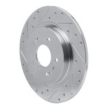 R1 19-25 Hyundai SANTA FE Rear Left Drilled & Slotted Silver Brake Rotor