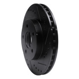 R1 89-90 Ford Thunderbird Front Right Drilled & Slotted Black Brake Rotor