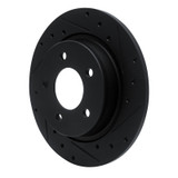 R1 04-13 Mazda 3 Rear Right Drilled & Slotted Black Brake Rotor