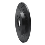 R1 11-15 VPG MV-1 Rear Left Drilled & Slotted Black Brake Rotor