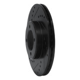 R1 84-87 Toyota Corolla (US/Canada) Front Left Drilled & Slotted Black Brake Rotor