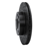 R1 96-00 Volkswagen EuroVan Front Left Drilled & Slotted Black Brake Rotor