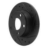 R1 99-02 Audi A6 Quattro Rear Right Drilled & Slotted Black Brake Rotor