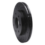 R1 04-08 Ford F-150 4WD Front Left Drilled & Slotted Black Brake Rotor