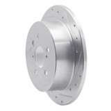 R1 04-10 Toyota SIENNA Rear Right Drilled & Slotted Silver Brake Rotor