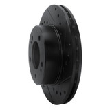 R1 83-89 Chrysler Conquest Front Right Drilled & Slotted Black Brake Rotor
