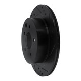 R1 02-25 Infiniti G35 Rear Right Drilled & Slotted Black Brake Rotor