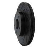R1 89-90 Nissan 300ZX Front Left Drilled & Slotted Black Brake Rotor