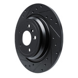R1 12-18 Mercedes-Benz GLE300D Rear Left Drilled & Slotted Black Brake Rotor