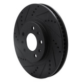 R1 03-07 Cadillac CTS Front Left Drilled & Slotted Black Brake Rotor