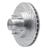 R1 93-95 Chevrolet G10 Front Right Drilled & Slotted Silver Brake Rotor