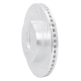 R1 98-04 Chrysler 300M Front Right Drilled & Slotted Silver Brake Rotor