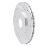 R1 95-06 Chrysler Cirrus Front Right Drilled & Slotted Silver Brake Rotor