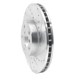 R1 07-19 BMW X5 Front Right Drilled & Slotted Silver Brake Rotor