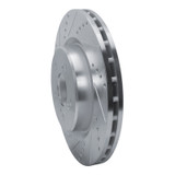 R1 2021-2025 Acura TLX Front Left Drilled & Slotted Silver Brake Rotor
